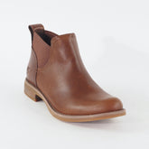 Womens Timberland A112B Warm Brown Leather Pull On Casual Chelsea Boots